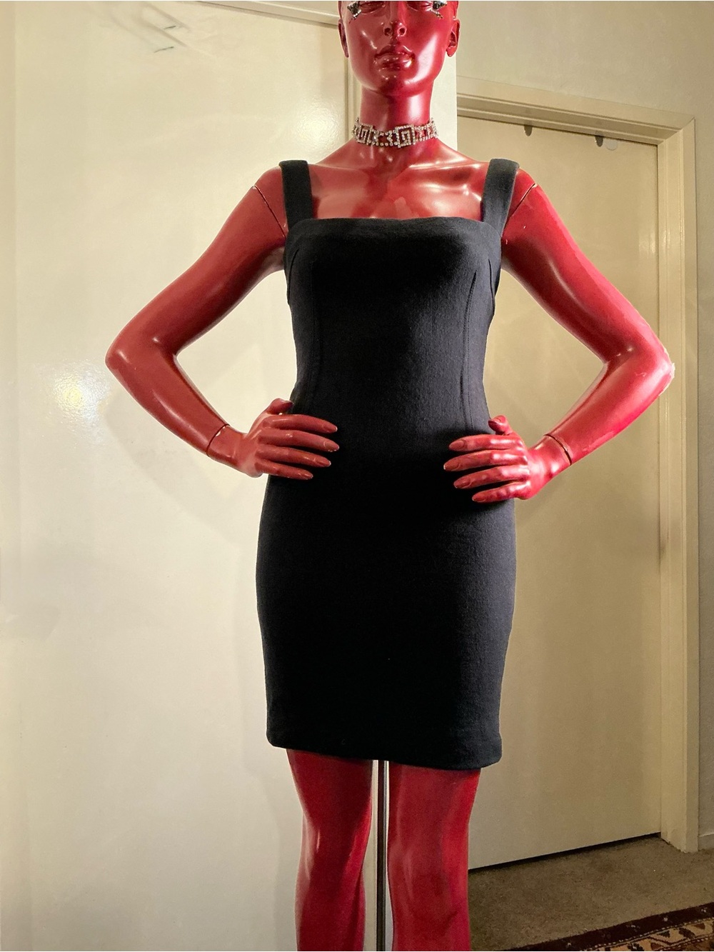 Dolce & Gabbana Black Square-Neck Mini Dress